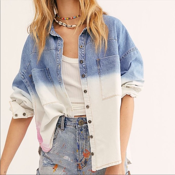 One Teaspoon Dip Dye Button Up sXL - Picture 1 of 7
